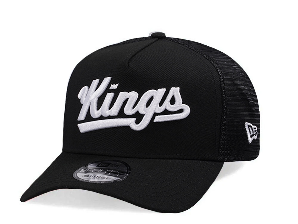 New Era Sacramento Kings Black Prime Edition 9Forty A Frame Trucker Snapback Casquette