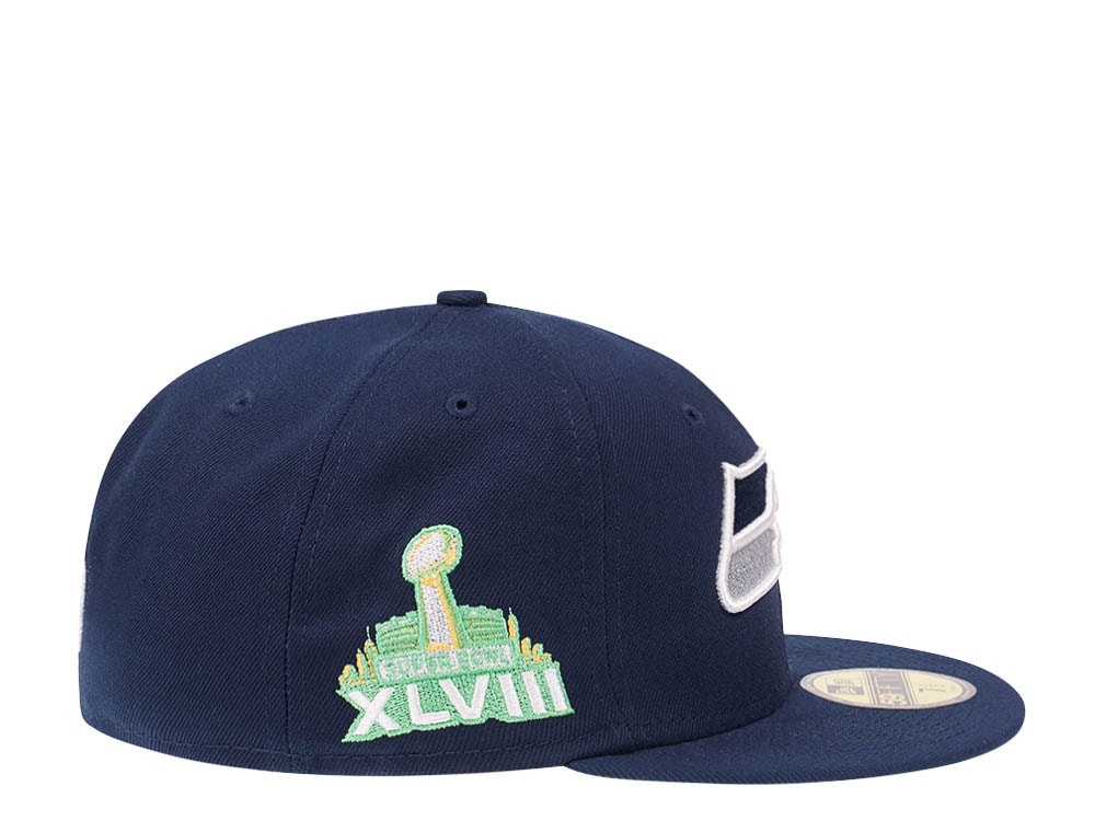 New Era Seattle Seahawks Citruspop Patch Super Bowl XLVIII 59fifty Fitted Casquette