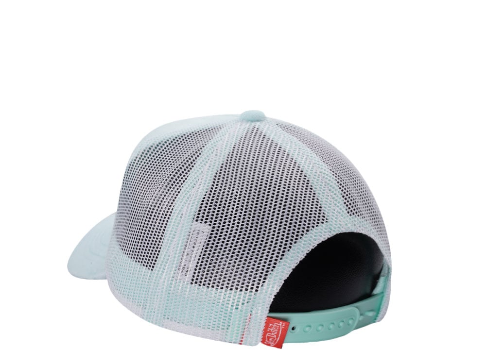 Von Dutch Oval Patch Light Teal Velour Edition Trucker Snapback Casquette