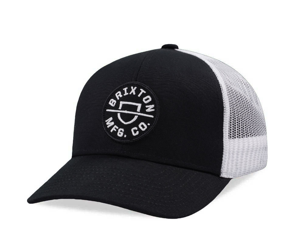 Brixton MFG Co Black and White Trucker Snapback Casquette