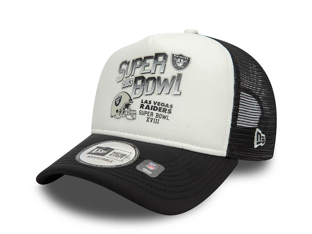 New Era Las Vegas Raiders Superbowl 1983 Edition Two Tone 9Forty A Frame Trucker Snapback Casquette