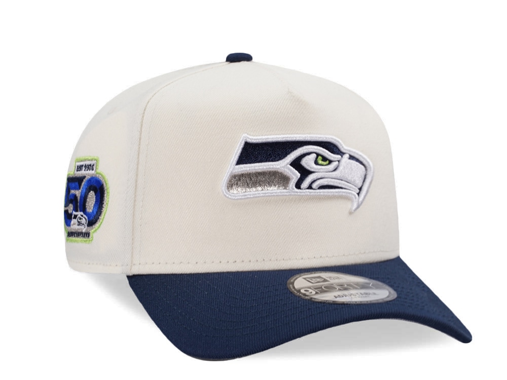 New Era Seattle Seahawks 50 Seasons Chrome Two Tone Edition 9Forty A Frame Snapback Casquette