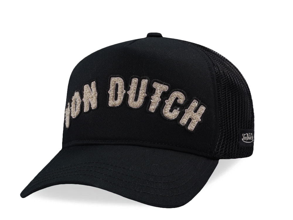 Von Dutch Script Black Trucker Snapback Casquette