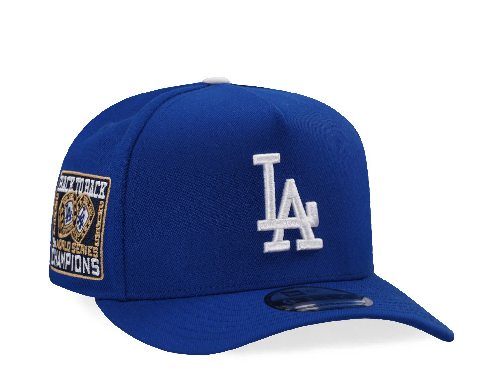 New Era Los Angeles Dodgers  Back to Back World Series Blue Classic Edition 9Fifty A Frame Snapback Casquette