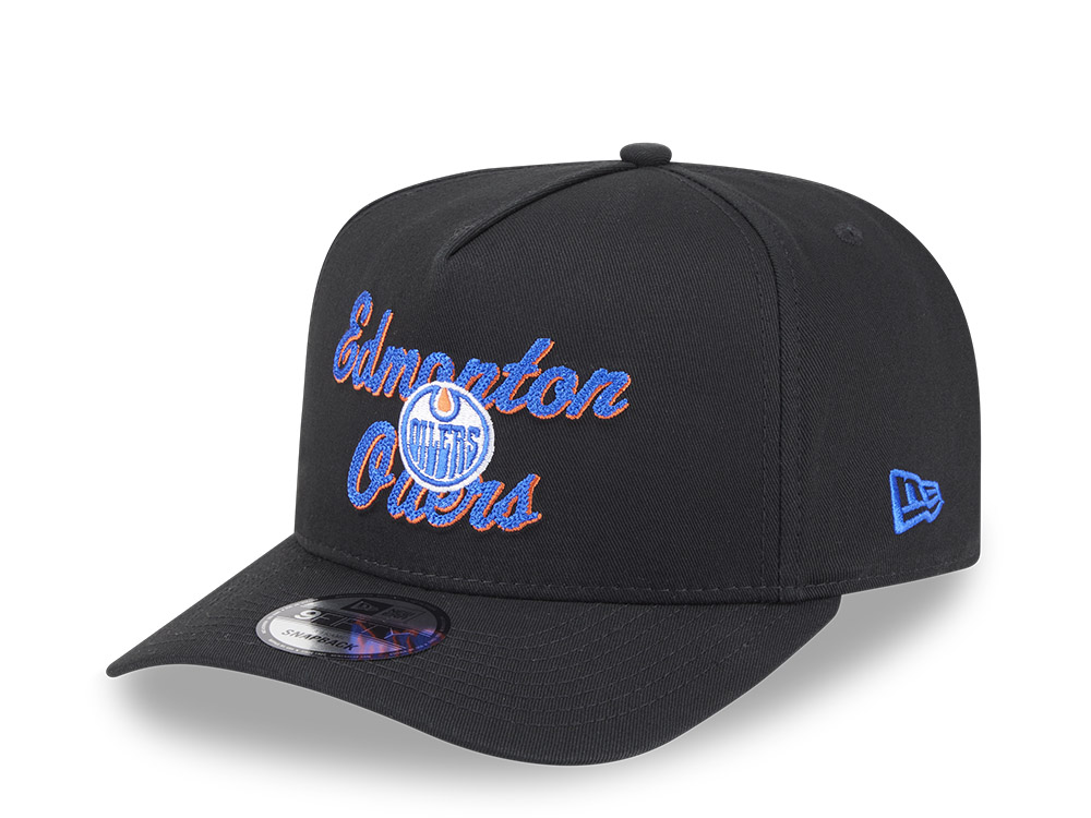 New Era Edmonton Oilers Chainstitch Black 9Fifty A Frame Snapback Casquette