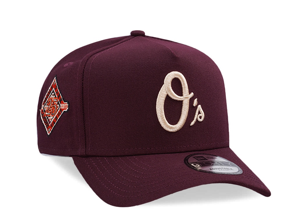 New Era Baltimore Orioles 25th Anniversary Maroon Prime Edition 9Forty A Frame Snapback Casquette