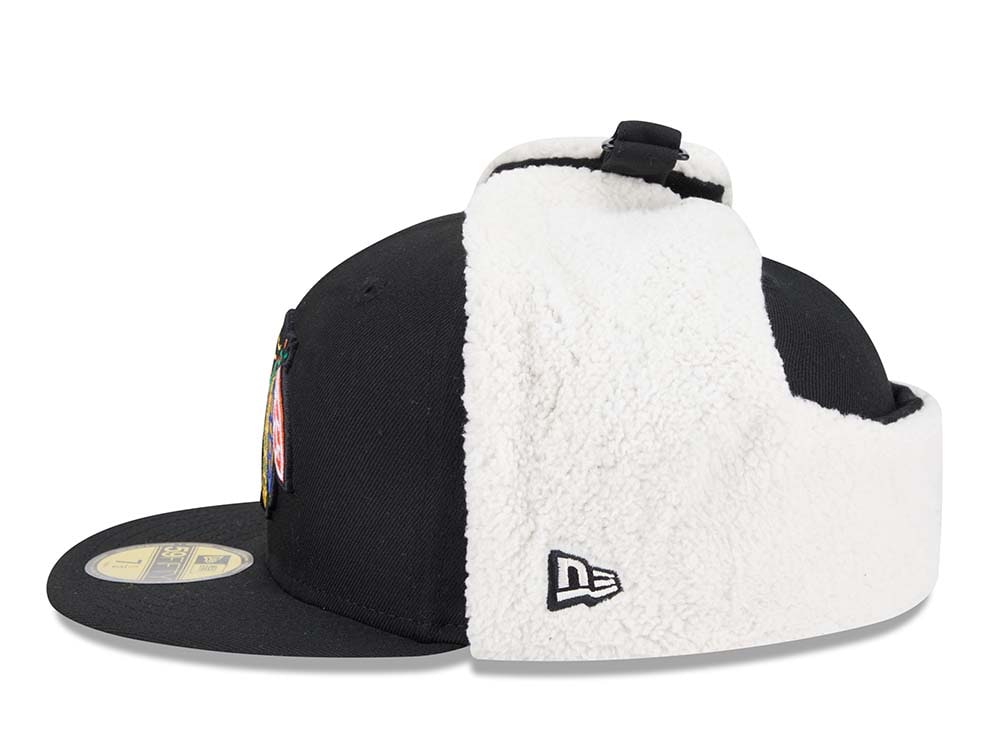 New Era Chicago Blackhawks Classic Black 59Fifty Dogear Fitted Casquette