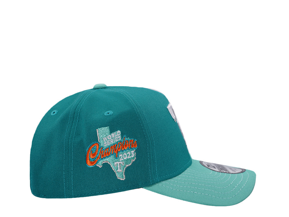 New Era Texas Rangers World Series Champions 2023 Mint Two Tone Edition 9Forty A Frame Snapback Casquette