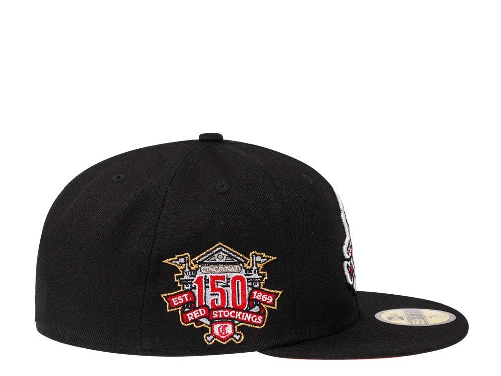 New Era Cincinnati Reds 150th Anniversary Black and Red Prime Edition 59Fifty Fitted Casquette
