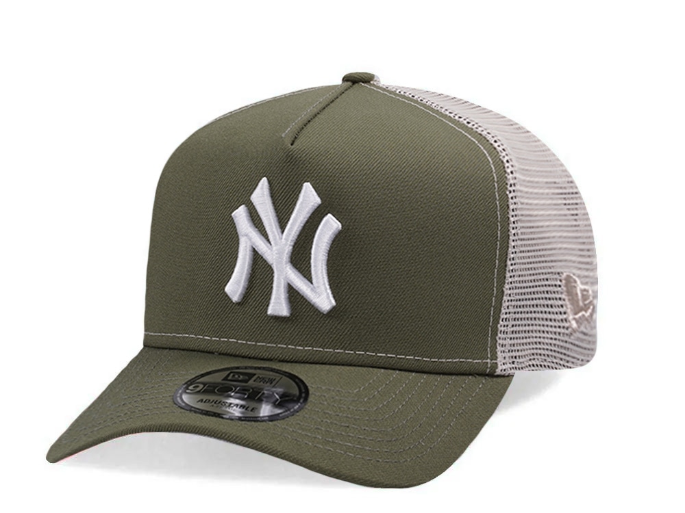 New Era New York Yankees New Olive Prime Edition 9Forty A Frame Trucker Snapback Casquette