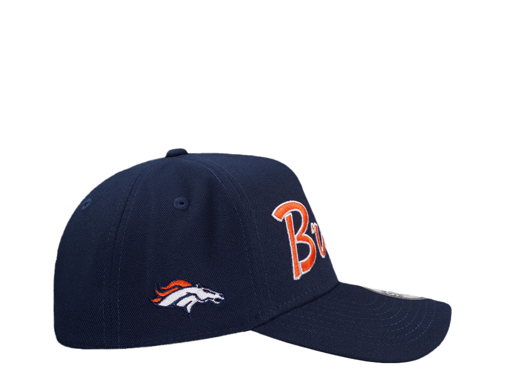 New Era Denver Broncos Script Dark Blue Edition 9Forty A Frame Snapback Casquette