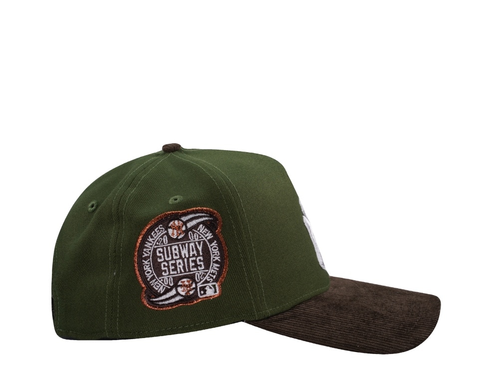 New Era New York Yankees World Series 2000 Rifle Green Walnut Corduroy Two Tone Edition 9Forty A Frame Snapback Casquette