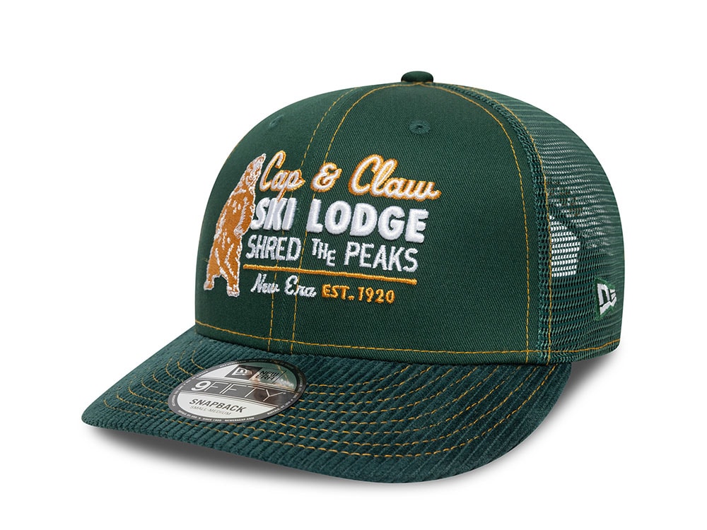 New Era Cap & Claw Cord Dark Green 9Fifty Trucker Snapback Casquette