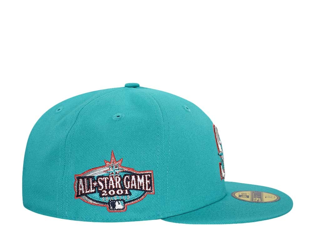 New Era Seattle Mariners All Star Game 2001 Teal Pink Edition 59Fifty Fitted Casquette