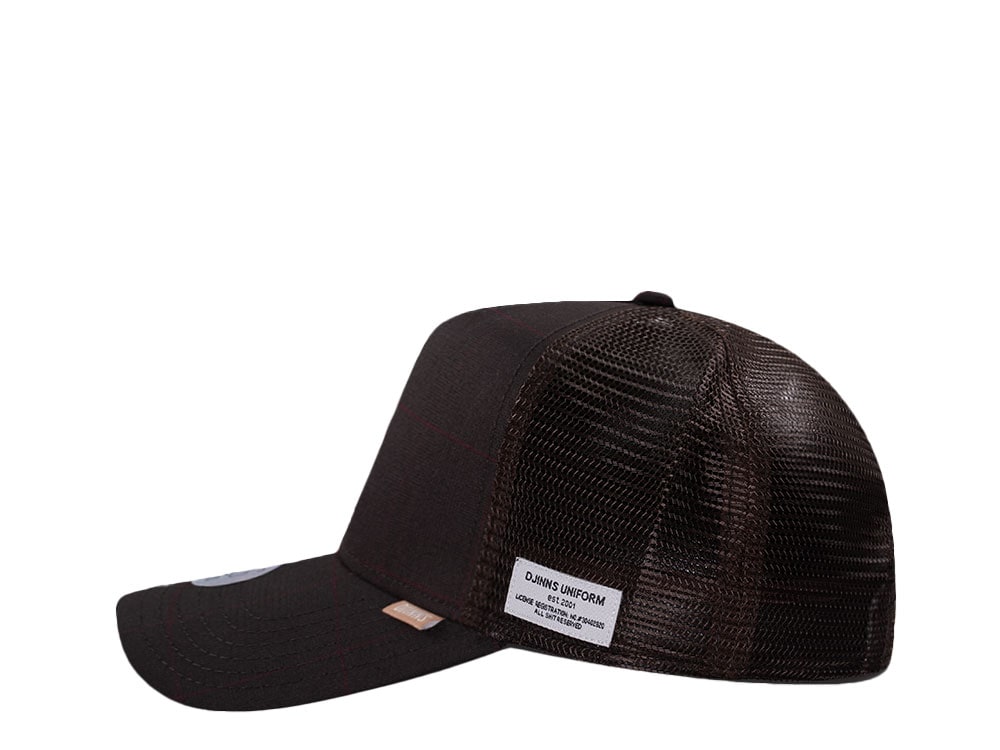 Djinns Glencheck Brown Trucker Snapback Casquette