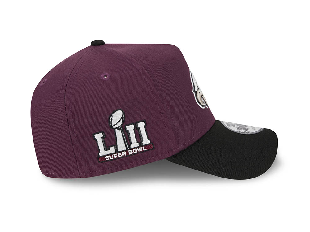 New Era Philadelphia Eagles Super Bowl LII Two Tone Plum 9Forty A Frame Snapback Casquette