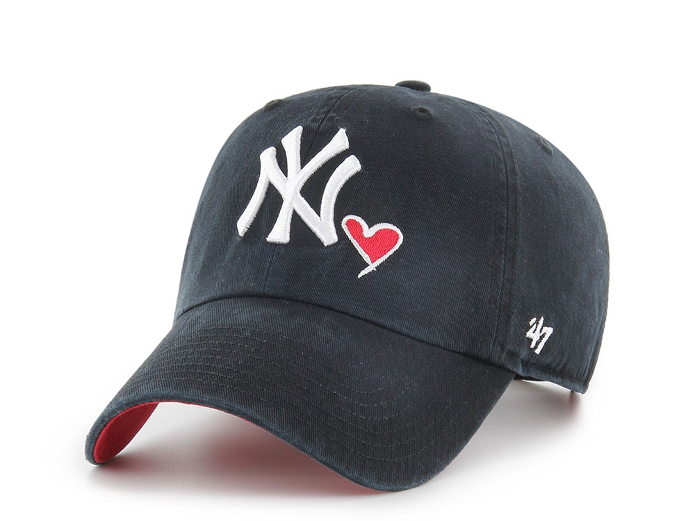 47 Brand New York Yankees Heart Icon Navy Clean Up Strapback Casquette