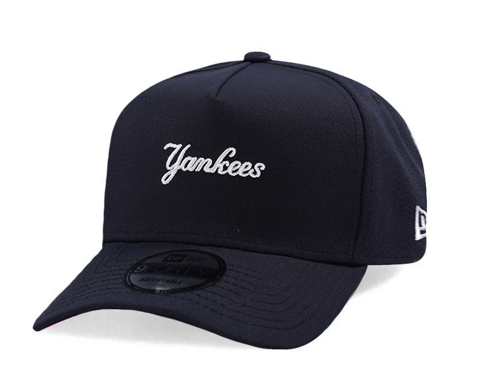 New Era New York Yankees Micro Script Navy Prime Edition 9Forty A Frame Snapback Casquette