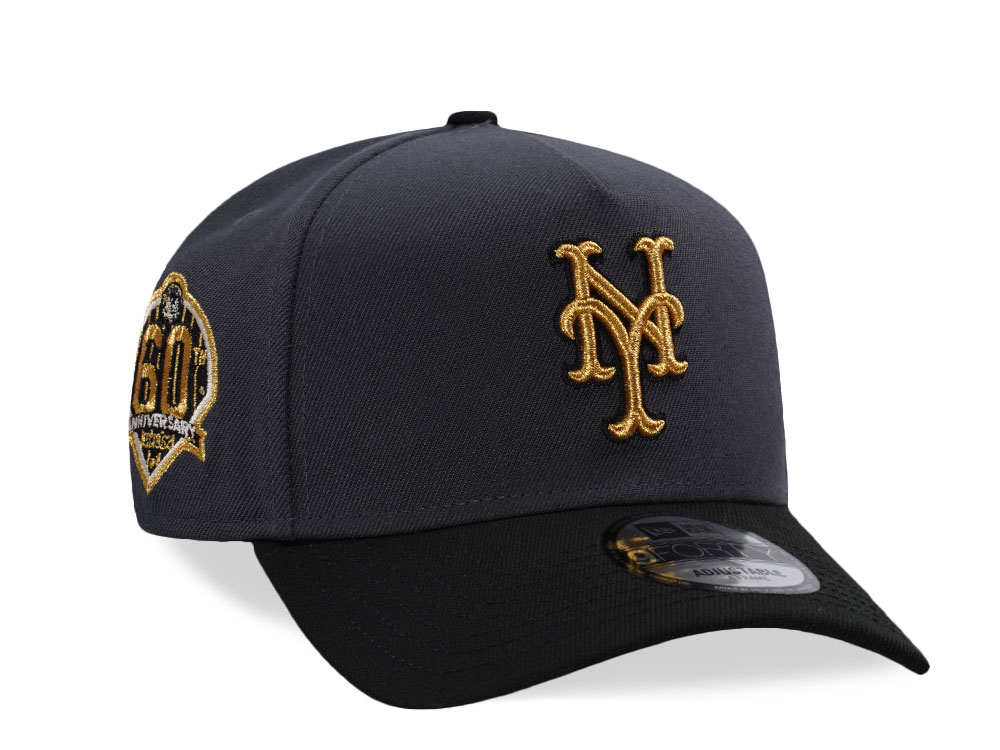 New Era New York Mets 60th Anniversary Dark Gray Two Tone Edition 9Forty A Frame Snapback Casquette