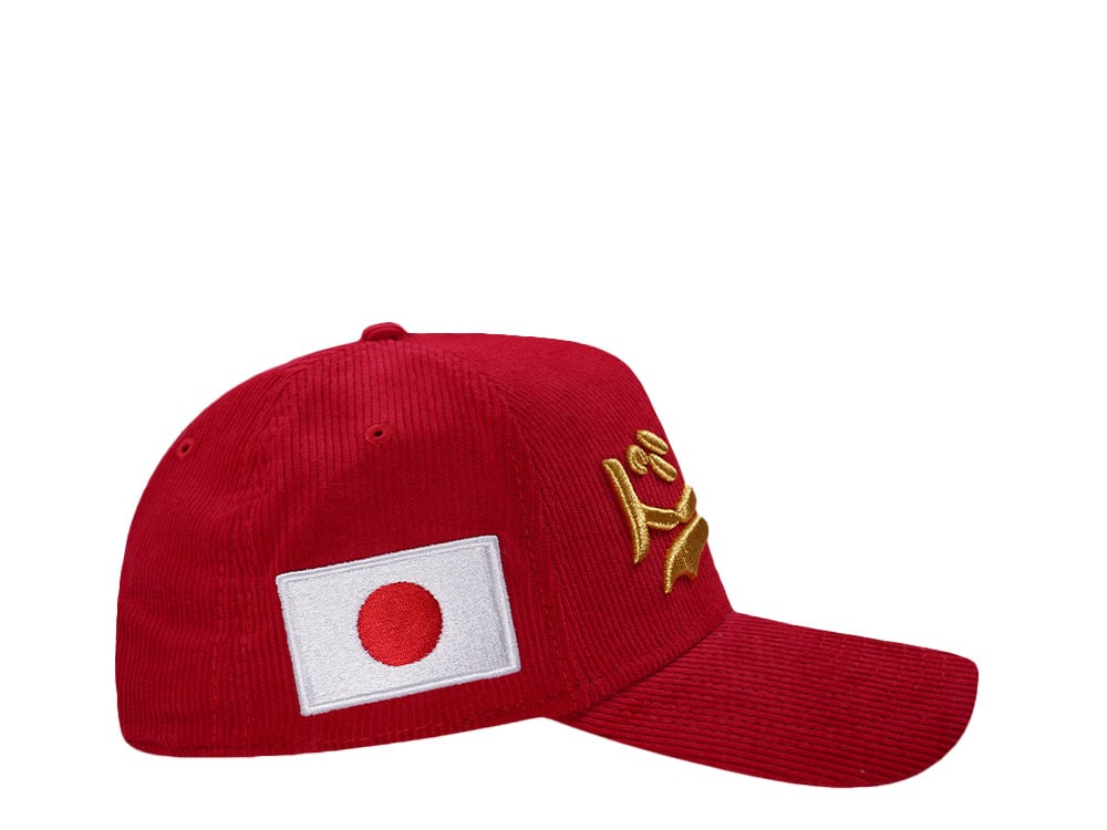 New Era Los Angeles Dodgers Japan Corduroy Scarlet Prime Edition 9Forty A Frame Snapback Casquette