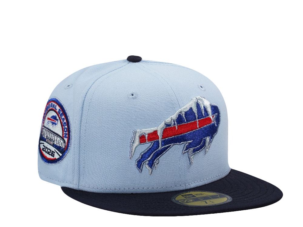 New Era Buffalo Bills Inaugural Season Metallic Glacier Blue Two Tone Edition 59Fifty Fitted Casquette