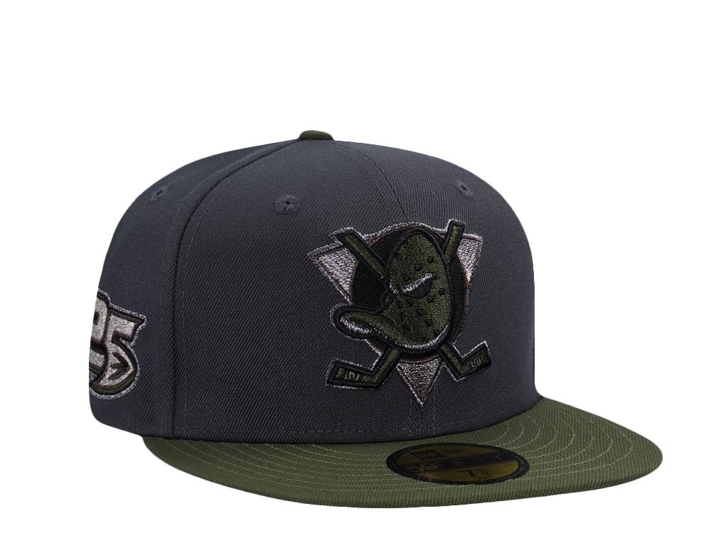New Era Anaheim Ducks 25th Anniversary Hunter Green Two Tone Edition 59Fifty Fitted Casquette