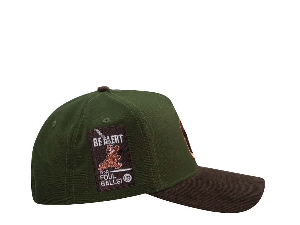 New Era Chicago Cubs Be Alert Rifle Green Walnut Corduroy Two Tone Edition 9Forty A Frame Snapback Casquette