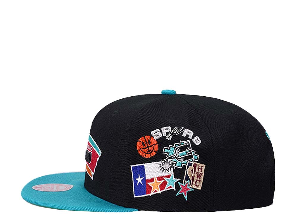 Mitchell & Ness San Antonio Spurs Patch Overload Hardwood Classic Snapback Casquette