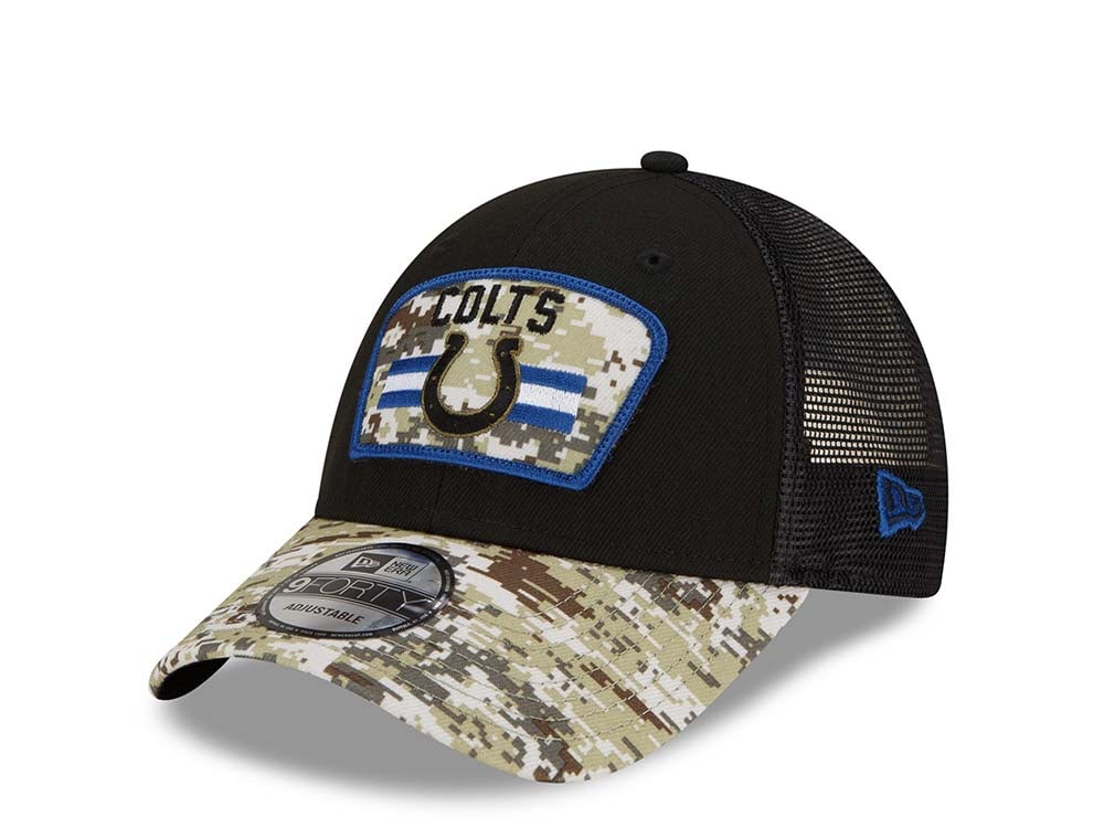 New Era Indianapolis Colts Salute to Service 21 9Forty Trucker Snapback Casquette