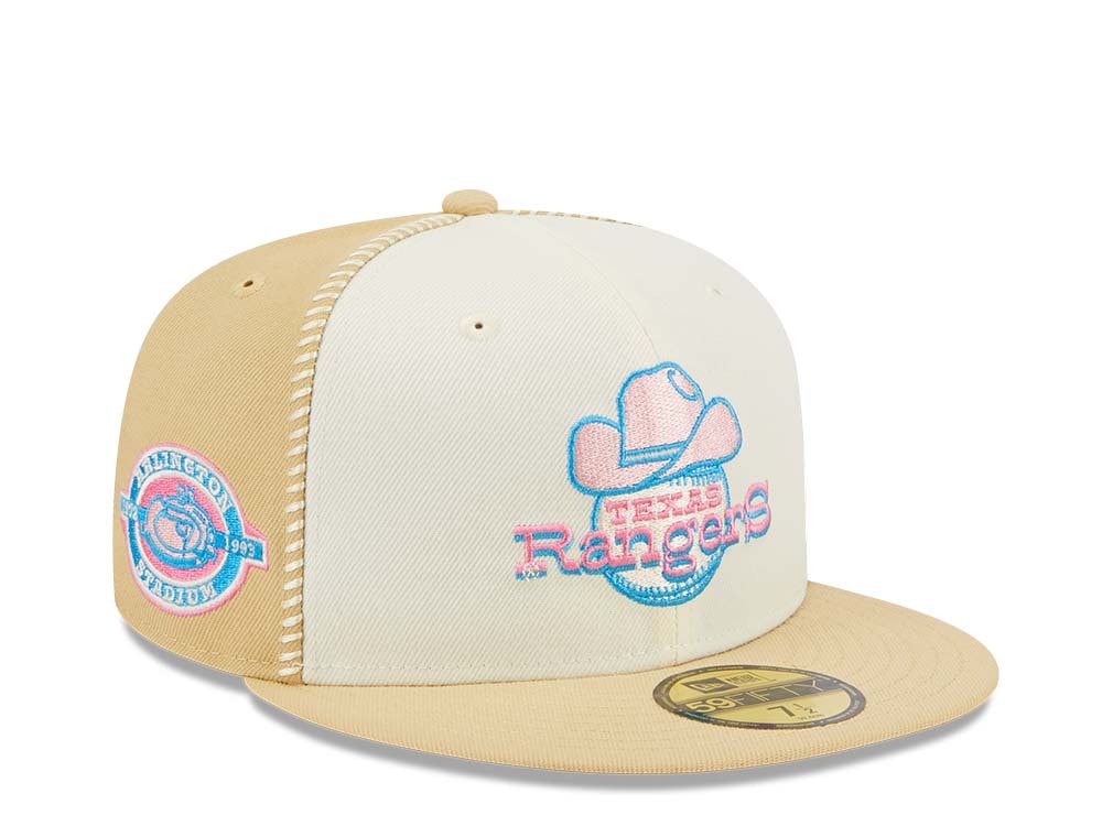 New Era Texas Rangers Stitch Arlington Stadium Gold Edition 59Fifty Fitted Casquette