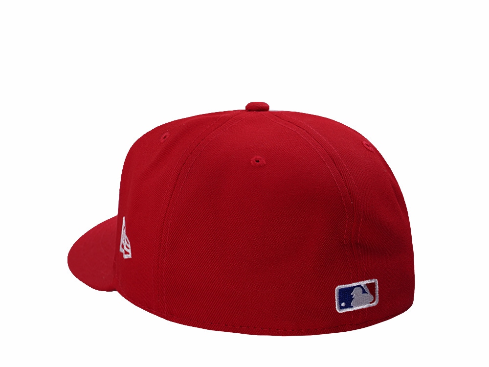 New Era Los Angeles Dodgers World Series 2025 Scarlet Red Prime Edition 59Fifty Pre Curved Fitted Casquette