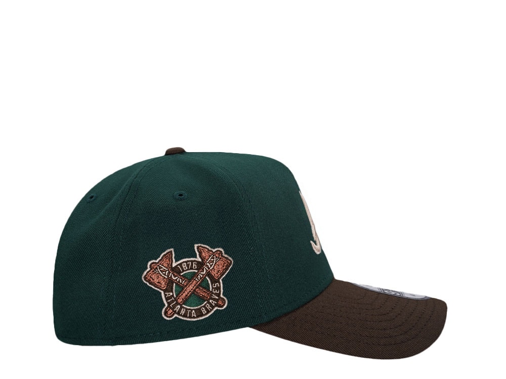 New Era Atlanta Braves Dark Green Two Tone 9Forty A Frame Snapback Casquette