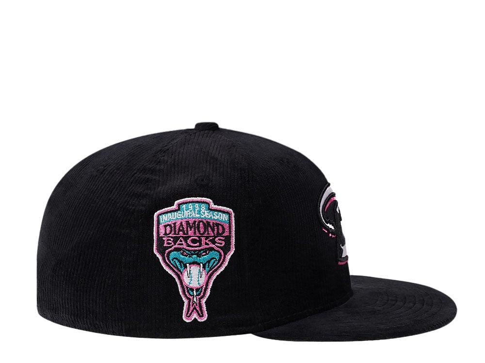 New Era Arizona Diamondbacks 1998 Inaugural Season Black Pink Corduroy Prime Edition 59Fifty Fitted Casquette