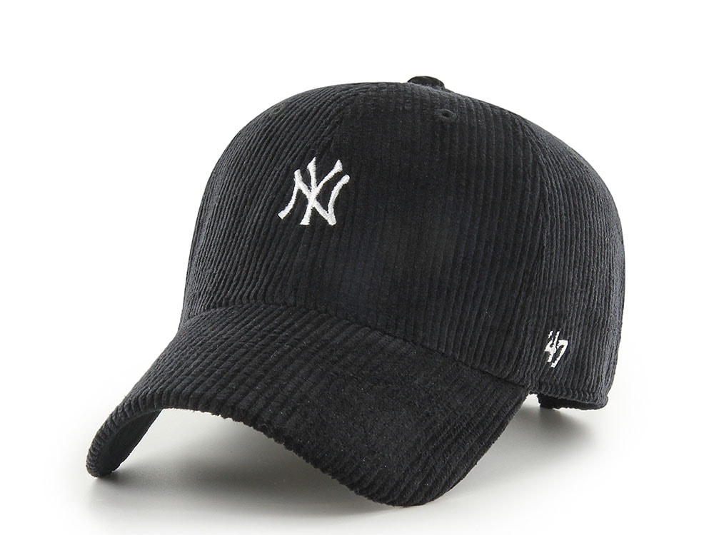 47 Brand New York Yankees Corduroy Black Base Runner Clean Up Strapback Casquette