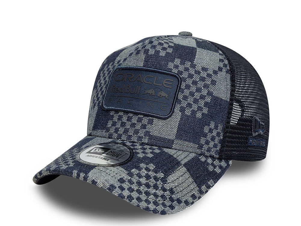 New Era Red Bull Racing Patterned Denim 9Forty A Frame Trucker Snapback Casquette
