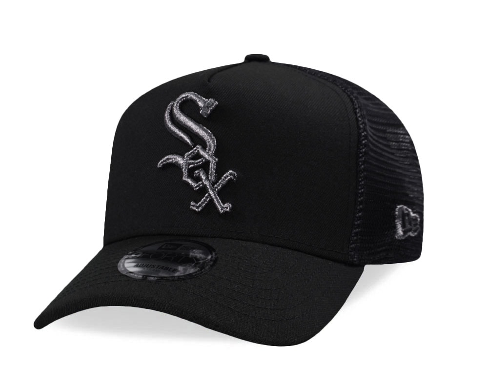New Era Chicago White Sox Black Metallic Trucker Edition 9Forty A Frame Snapback Casquette