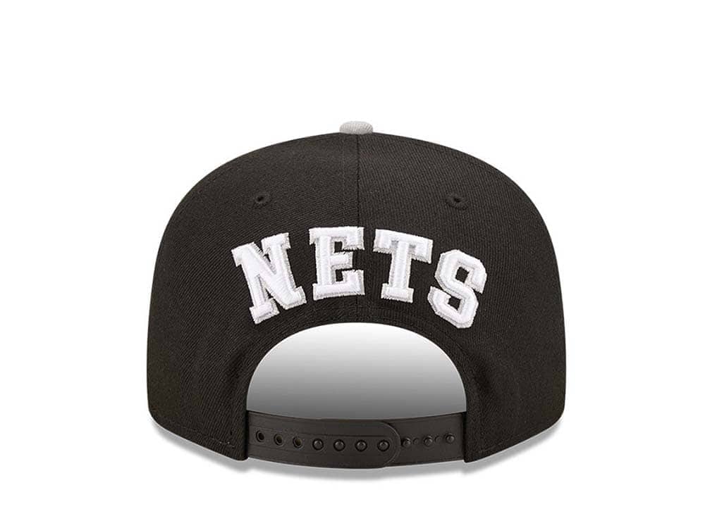 New Era Brooklyn Nets Team Arch Gray and Black 9Fifty Snapback Casquette