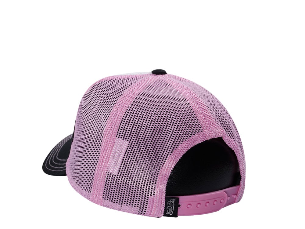 Von Dutch Oval Patch Flying Eye Pink Trucker Snapback Casquette