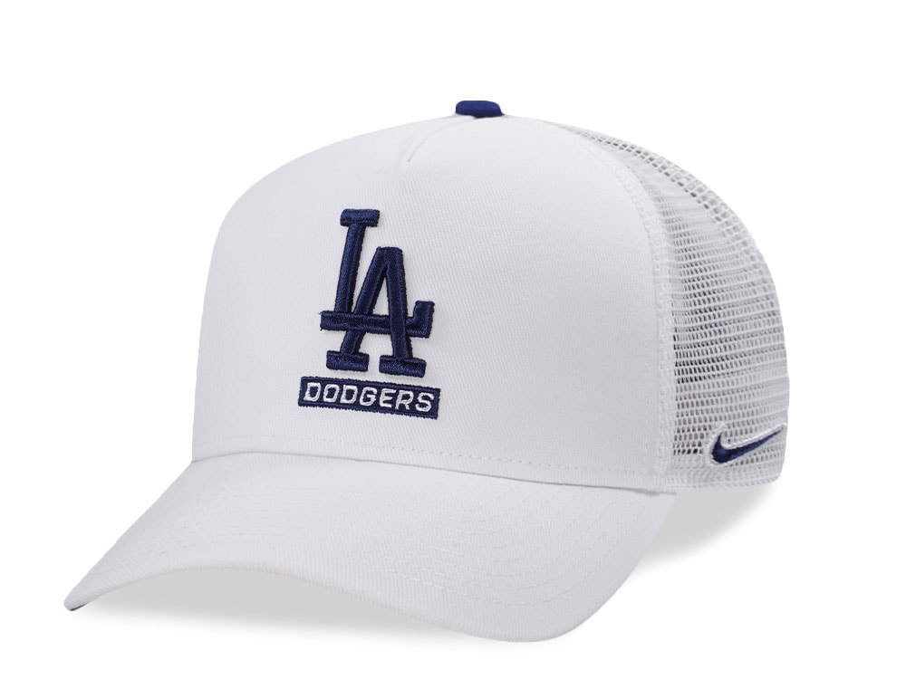 Nike Los Angeles Dodgers Primetime Dri-Fit Rise White Edition Trucker Snapback Casquette