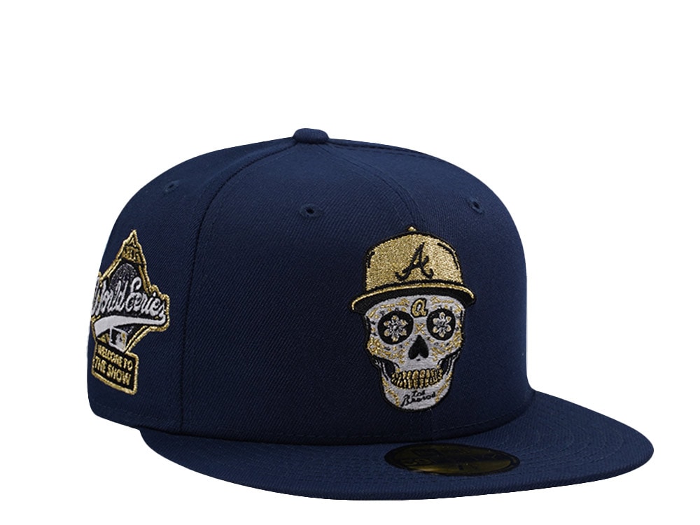 New Era Atlanta Braves World Series 1995 Skull Ocean Blue Prime Edition 59Fifty Fitted Casquette
