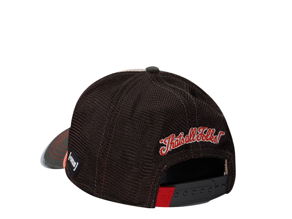 Capslab Looney Tunes Bugs Bunny Distressed Brown Trucker Snapback Casquette