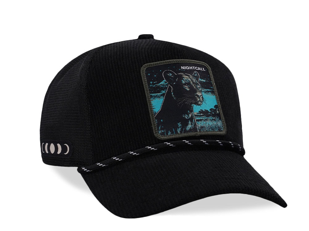 Capslab Nightcall Panther Black Corduroy Trucker Snapback Casquette