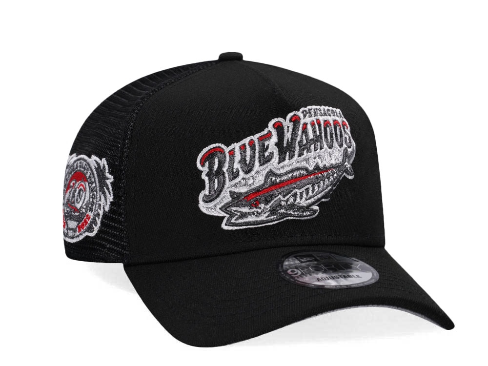 New Era Pensacola Blue Wahoos 10 Years Black Trucker Edition 9Forty A Frame Snapback Casquette