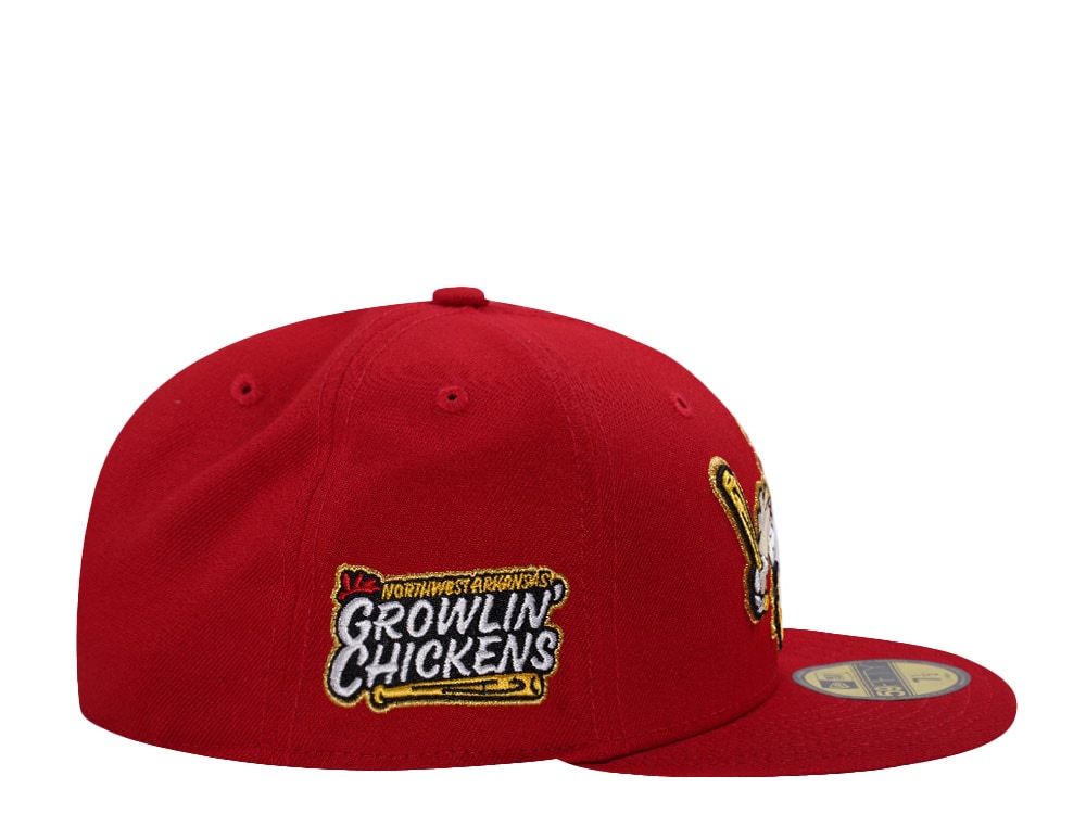 New Era Northwestern Arkansas Growlin' Chickens Scarlet Prime Edition 59Fifty Fitted Casquette