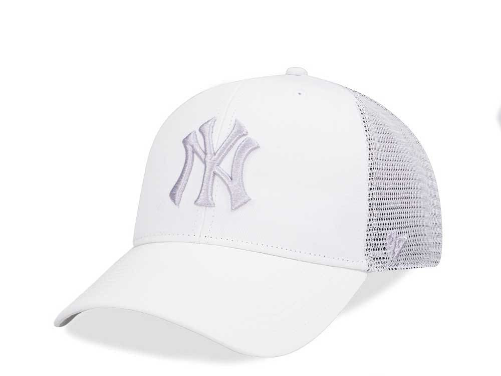 47Brand New York Yankees White Branson MVP Trucker Snapback Casquette