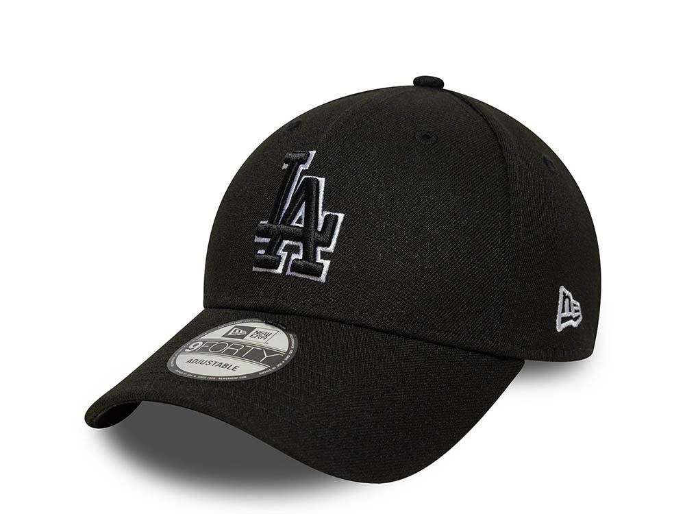 New Era Los Angeles Dodgers Outline Black Edition 9Forty Strapback Casquette