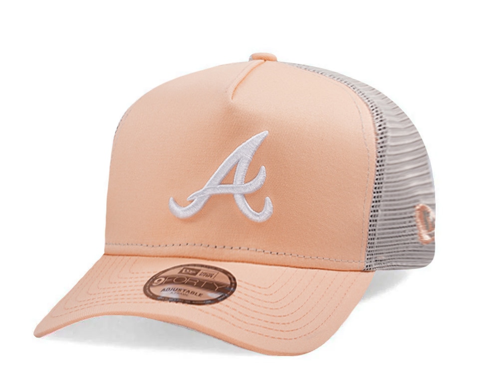 New Era Atlanta Braves Peach Prime Edition 9Forty A Frame Trucker Snapback Casquette