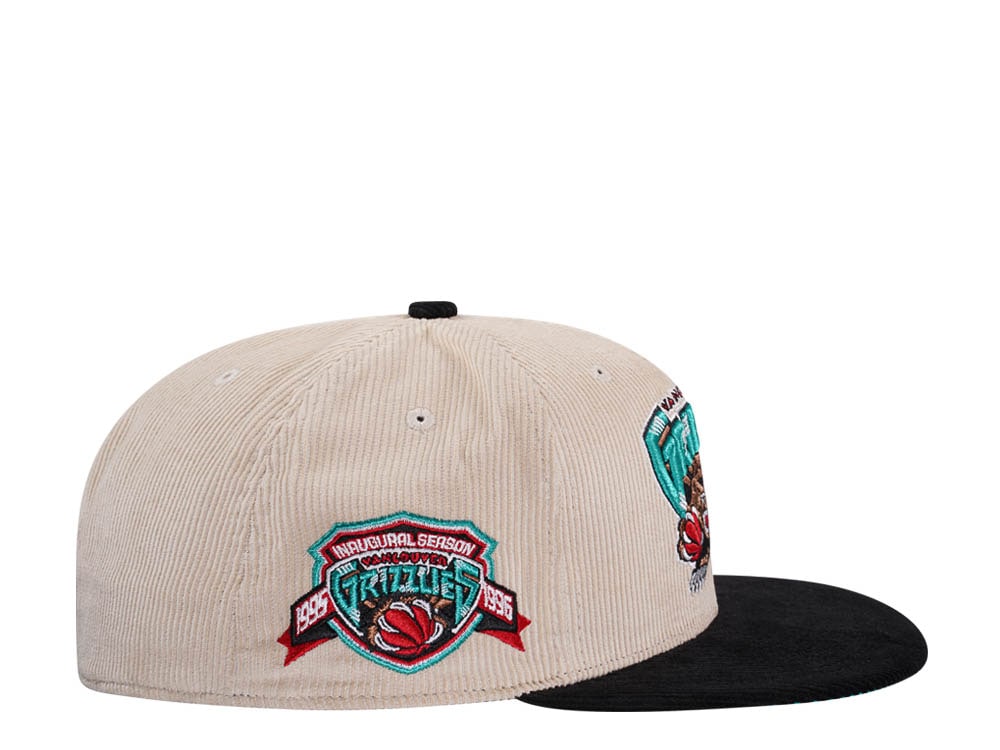 Mitchell & Ness Vancouver Grizzlies Inaugural Season 96 Two Tone Hardwood Classic Cord Edition Dynasty Fitted Casquette