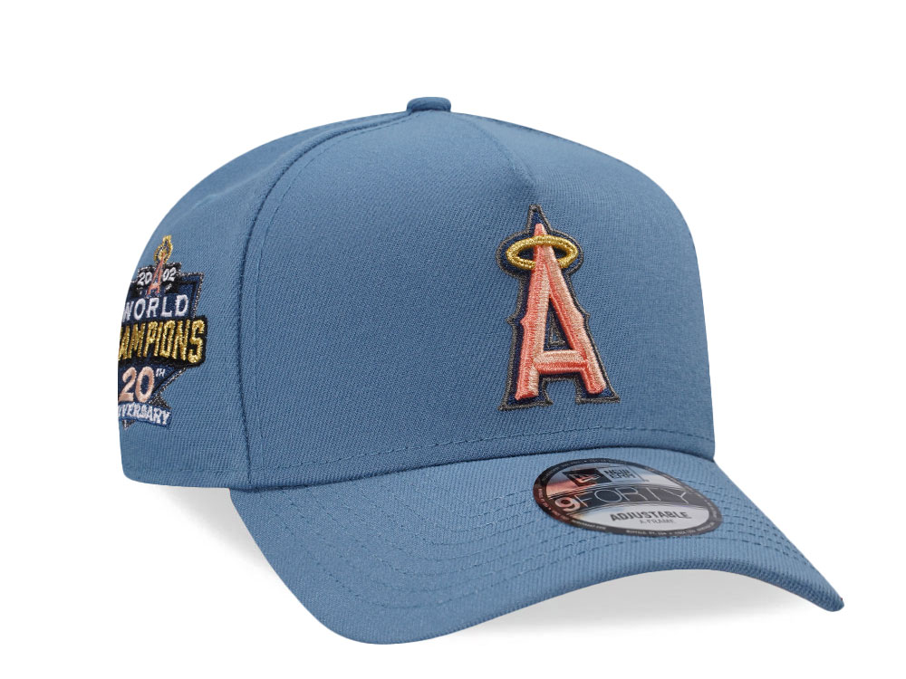 New Era Anaheim Angels World Champs 20th Anniversary Indigo Peach Edition 9Forty A Frame Snapback Casquette