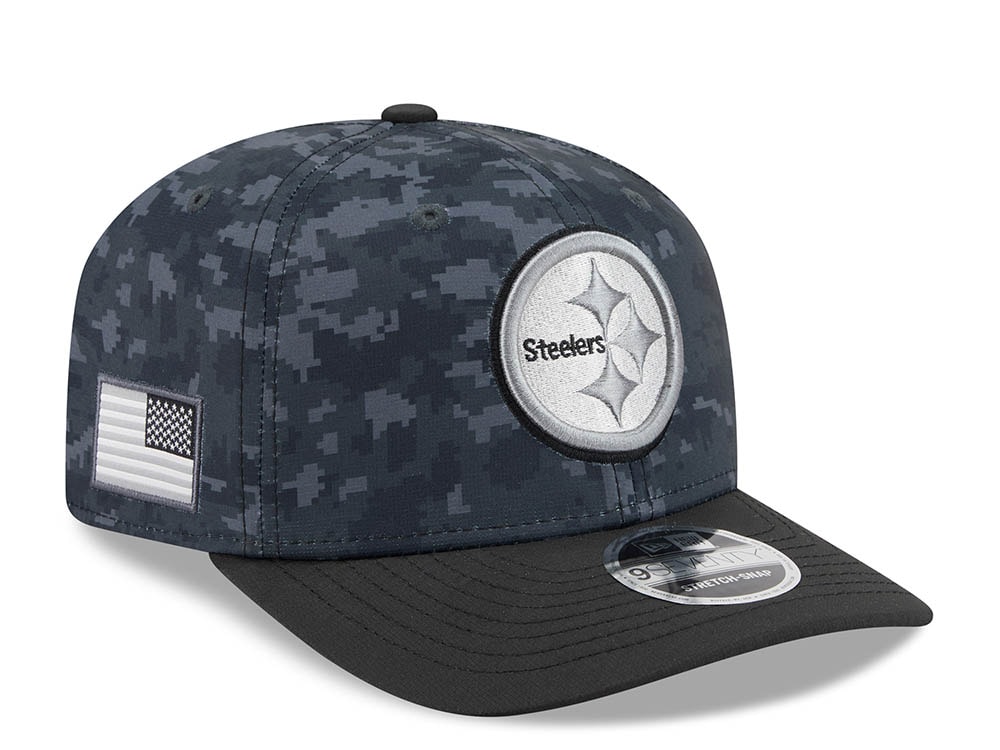 New Era Pittsburgh Steelers NFL Salute to Service 2026 Digi Camo Black 9Seventy Stretch Snapback Casquette